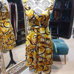 La Belle sexy asymmetric handkerchief sun dress w/ jewel accent